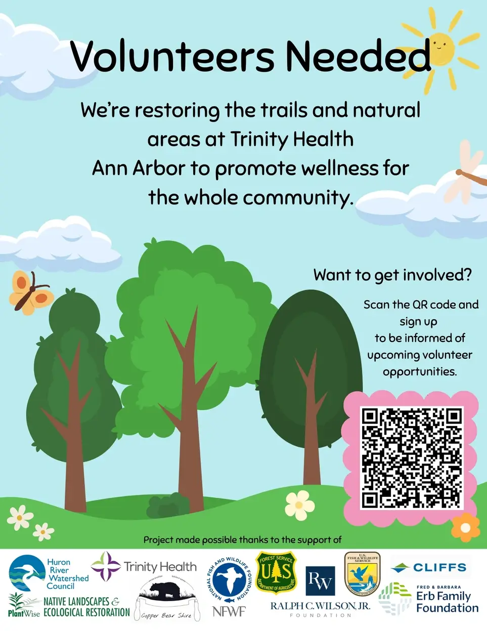 Invasive Species removal at Trinity Health Ann Arbor Campus