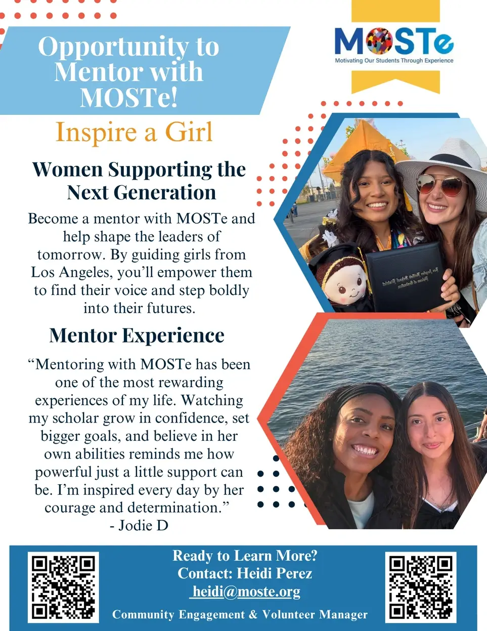 Opportunity to Mentor with MOSTe!