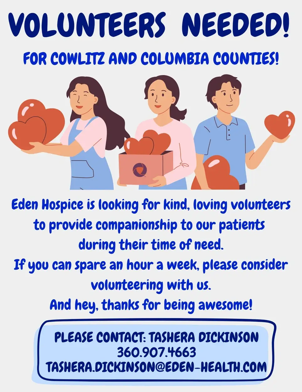 Companion Volunteers Needed for Cowlitz and Columbia Counties