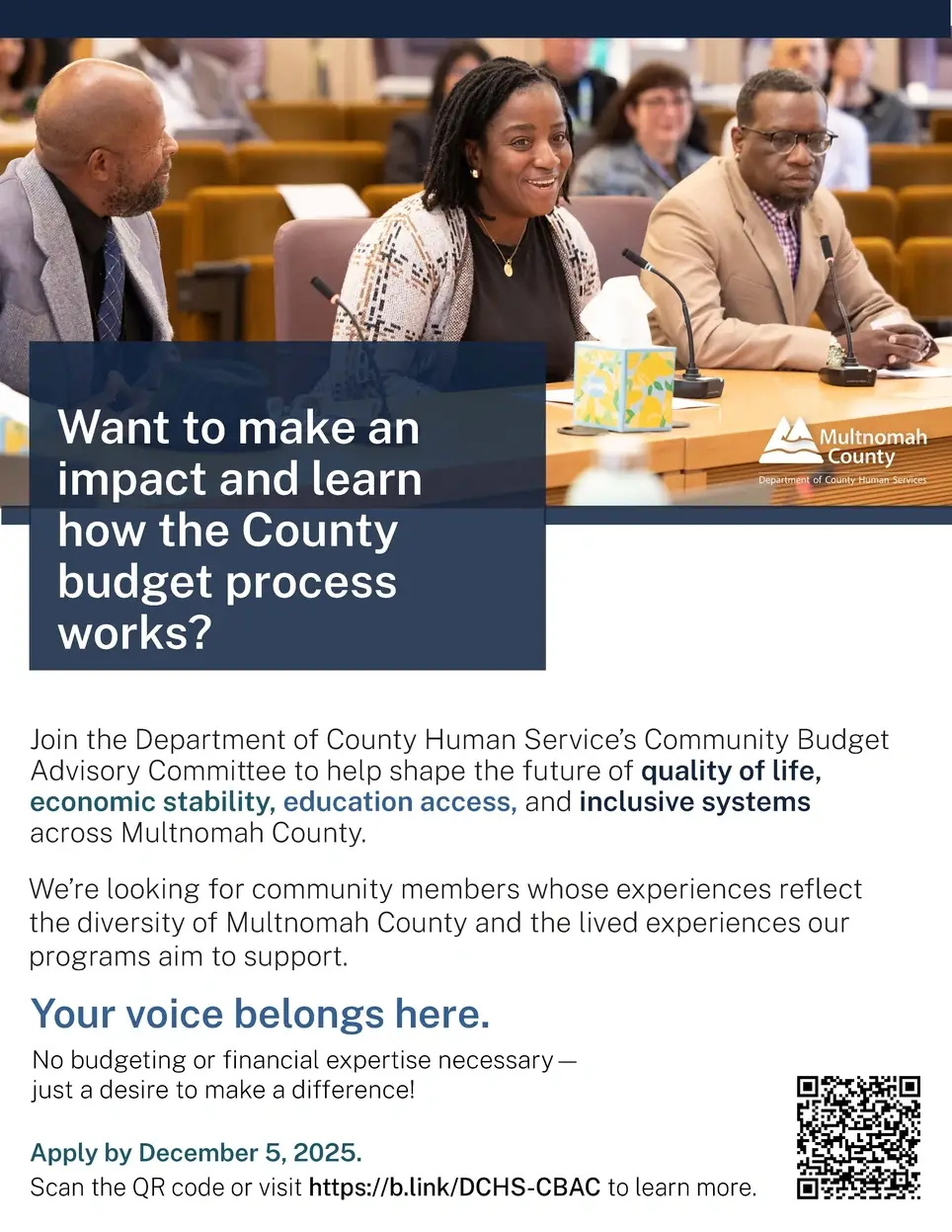 Department of County Human Service’s Community Budget Advisory Committee
