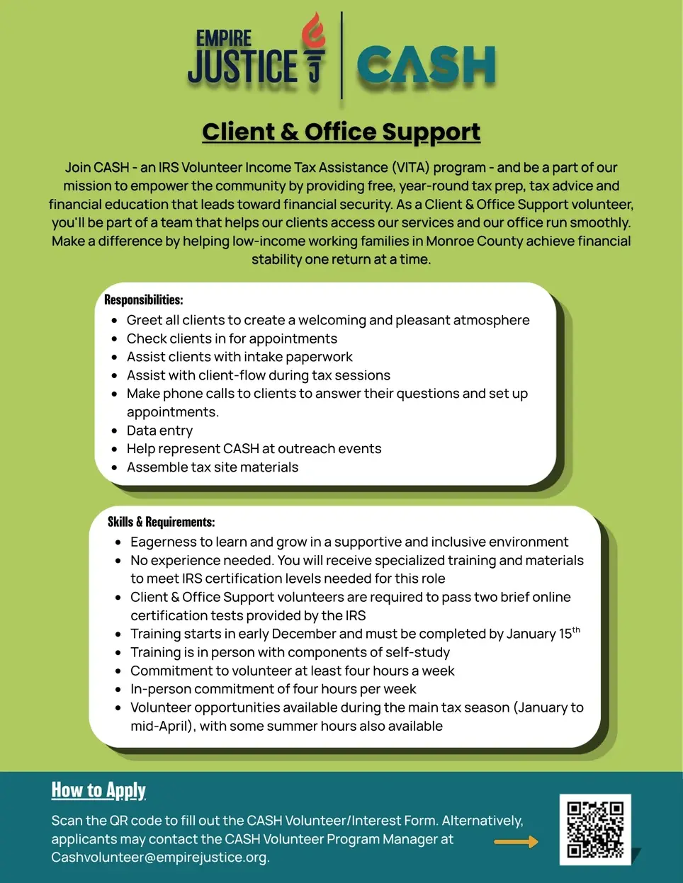 Client & Office Support Volunteer