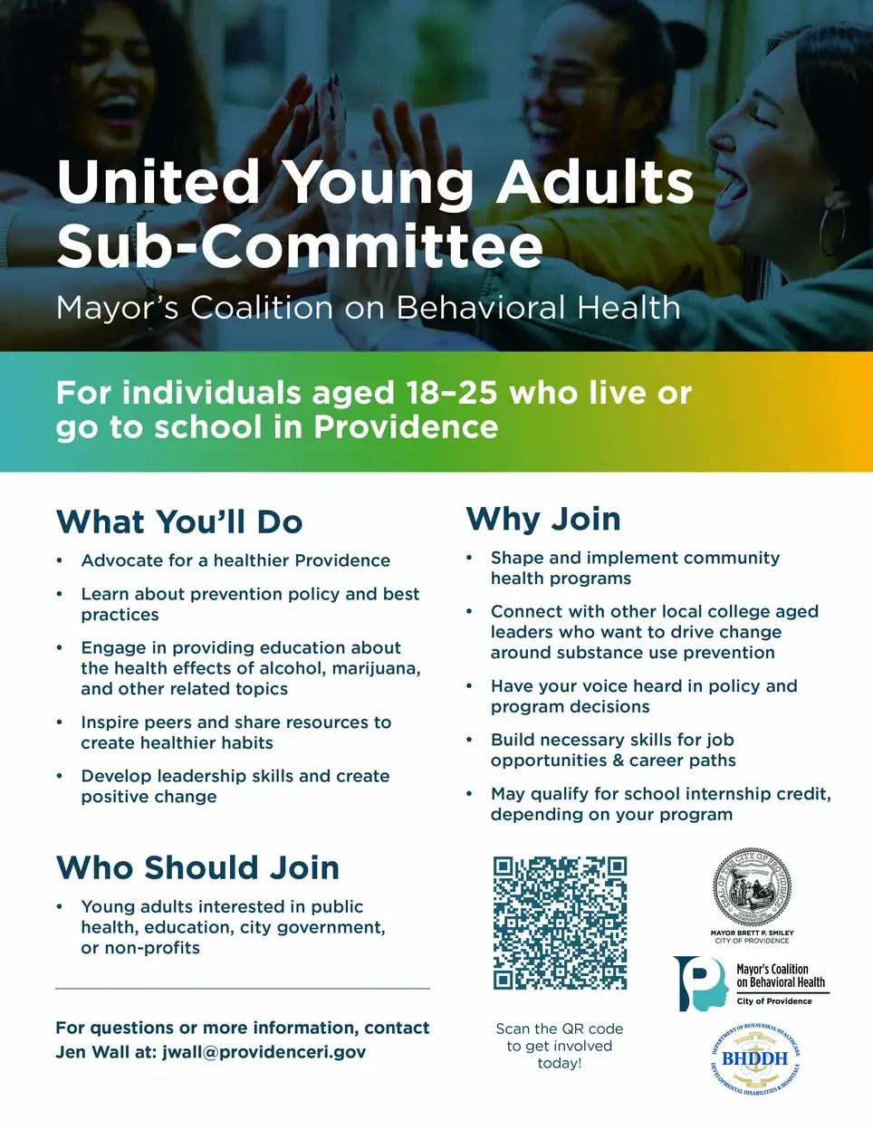 Join the City of Providence Mayor's Coalition on Behavioral Health United Young Adults Subcommittee