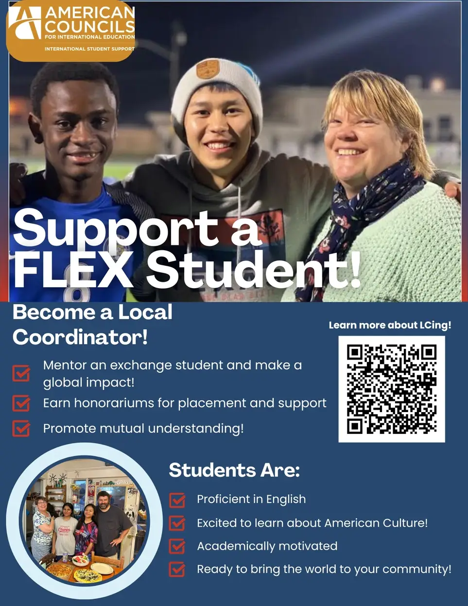 Support high school international exchange students!