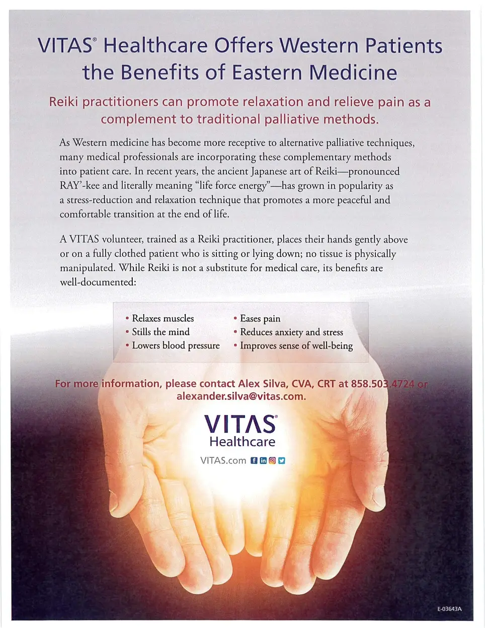 A Hospice Reiki or Healing Touch Volunteer