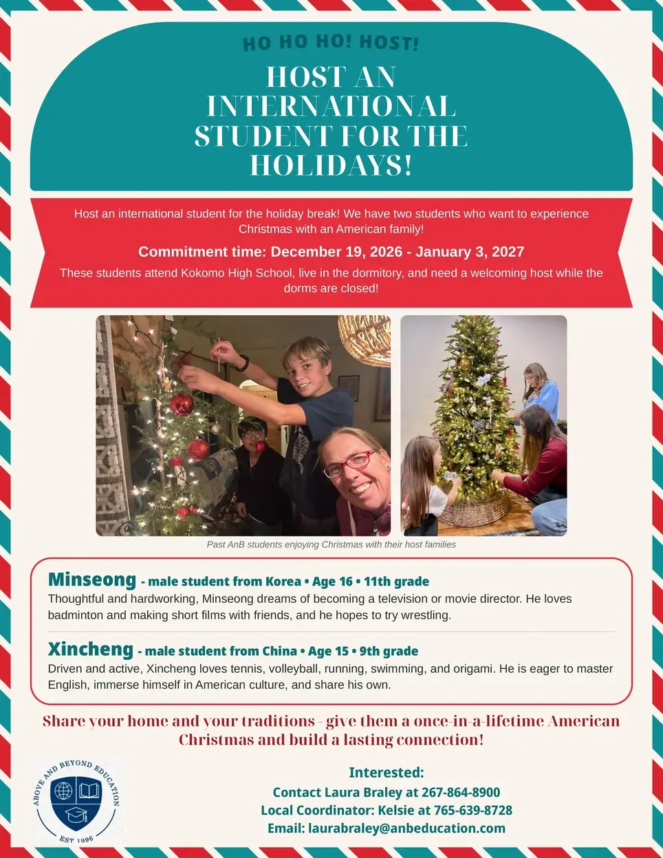 HO HO HO! HOST! Host an International Student for the Holidays!