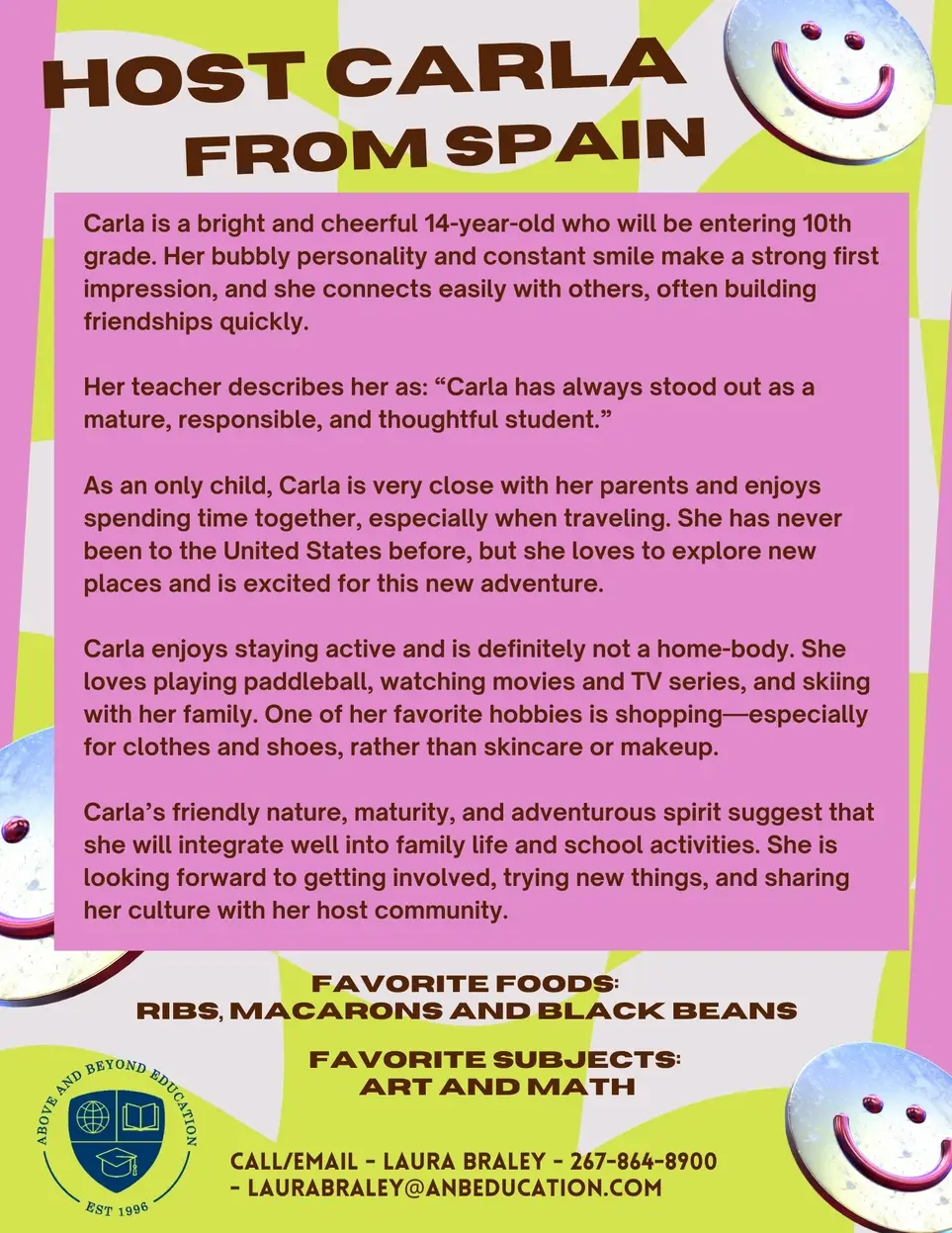 Host an International Student: Meet Carla from Spain!