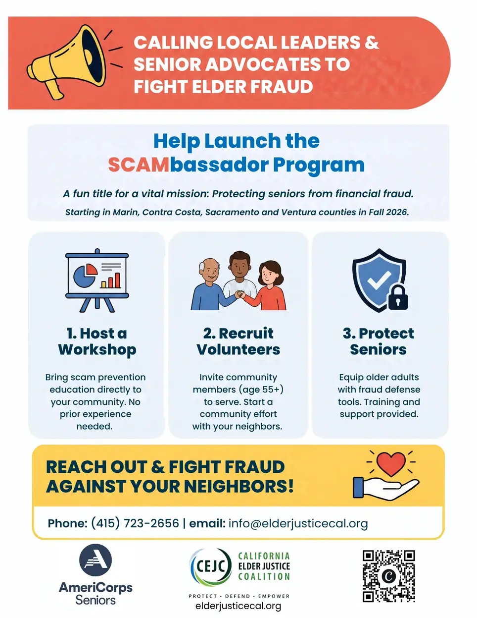 SCAMbassadors Helping Fight Fraud in Marin, Sacramento, Contra Costa and Ventura Counites (CA)