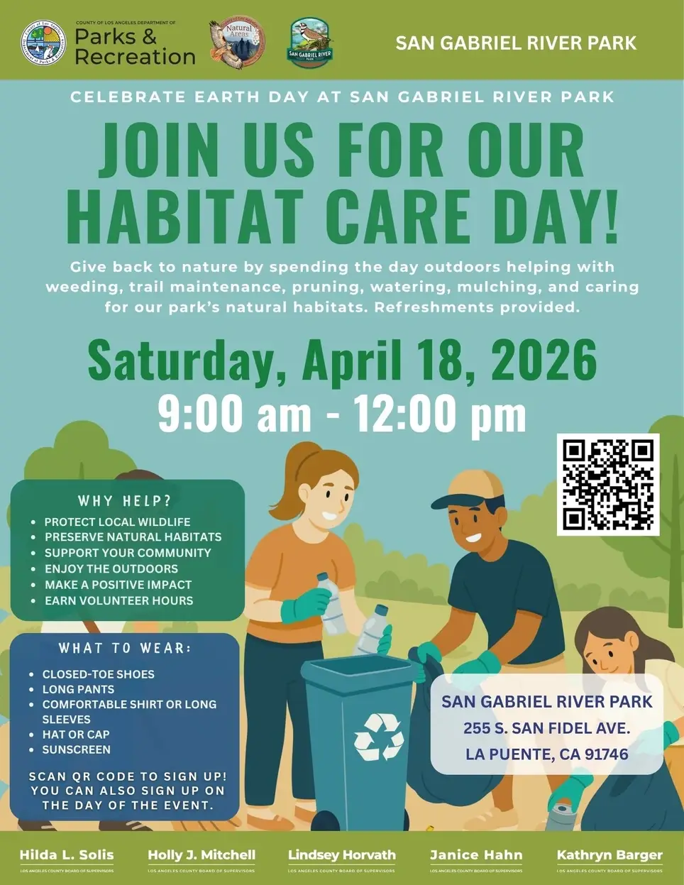 Earth Day Habitat Care Day at San Gabriel River Park