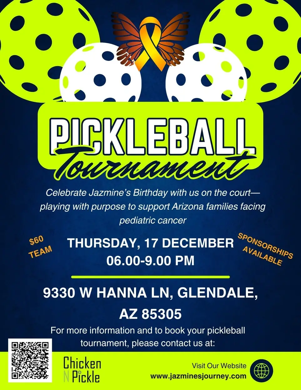 Jazmine's Birthday Bash Pickleball Tournament Fundraiser