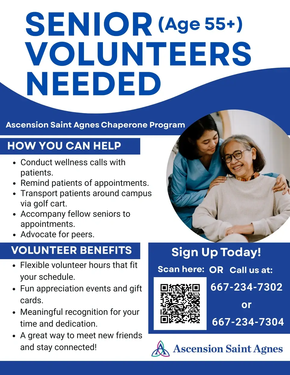 Ascension Saint Agnes Senior Volunteers Needed