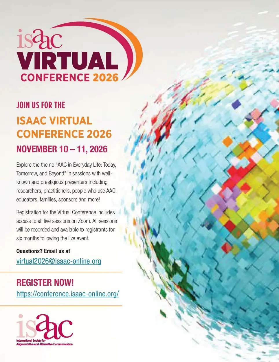 International Society for Augmentative and Alternative Communication Virtual Conference 2026 - Session Moderators Needed