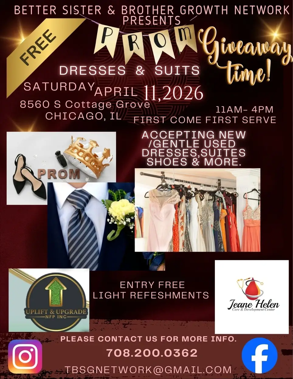Community Prom Dress & Suit Giveaway Volunteer – Better Sister and Brother Growth Network