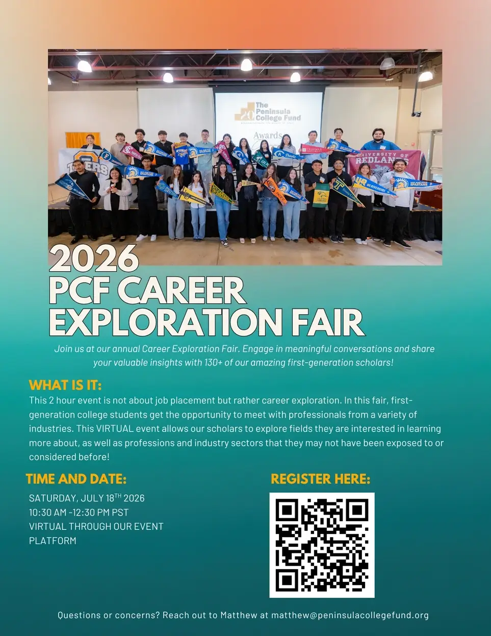 Share your Career Experience with First Generation Students in a virtual Career Fair!