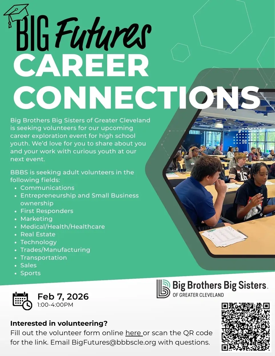 Career Exploration Event (Looking for people in all types of fields)- Big Brothers Big Sisters of Greater Cleveland
