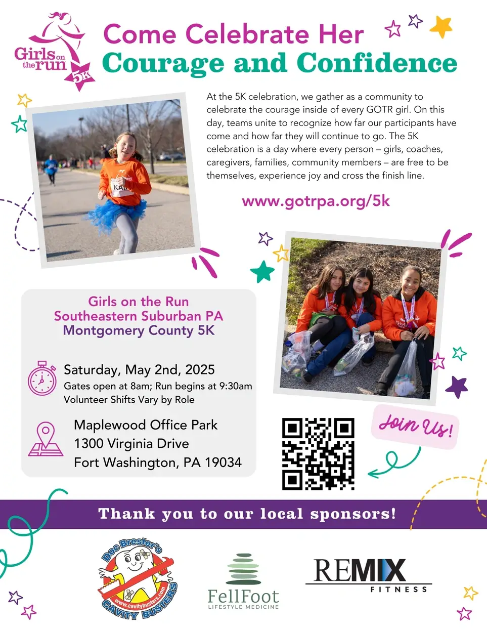 Girls on the Run Southeastern Suburban PA Montgomery County 5K Volunteer