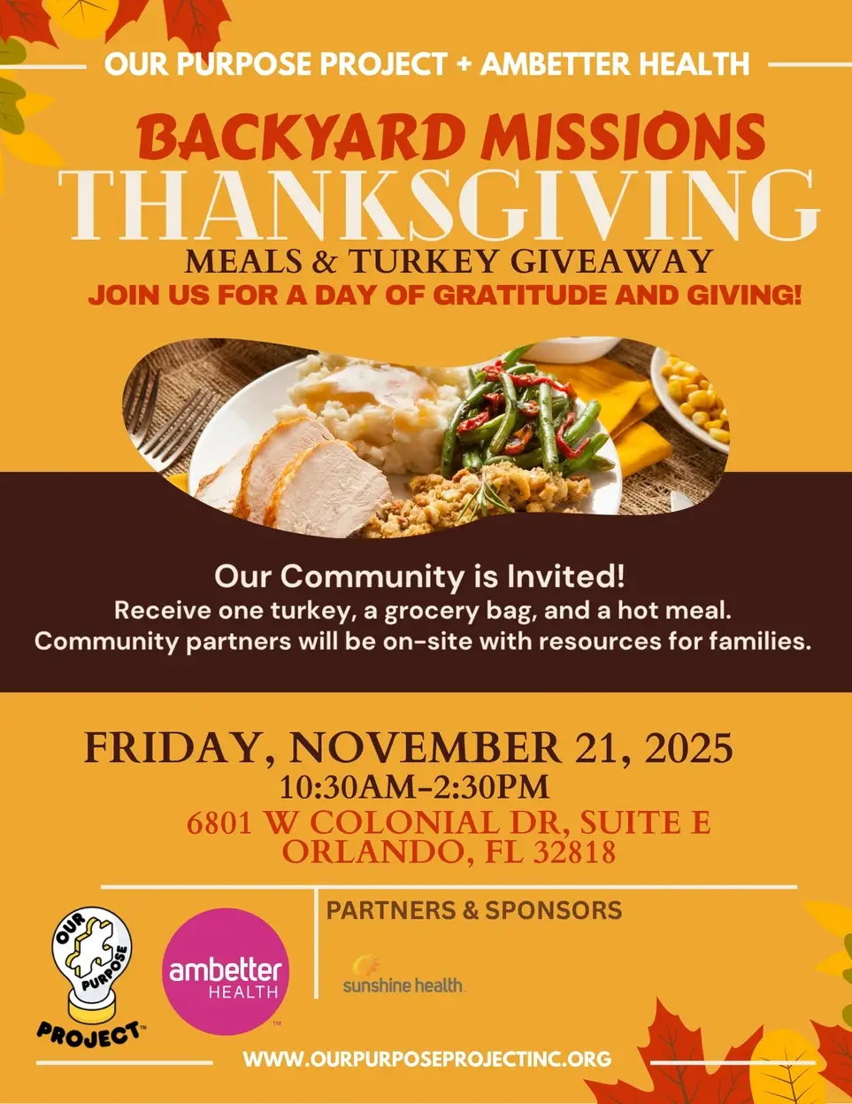 Backyard Missions: Thanksgiving Meals & Turkey Giveaway