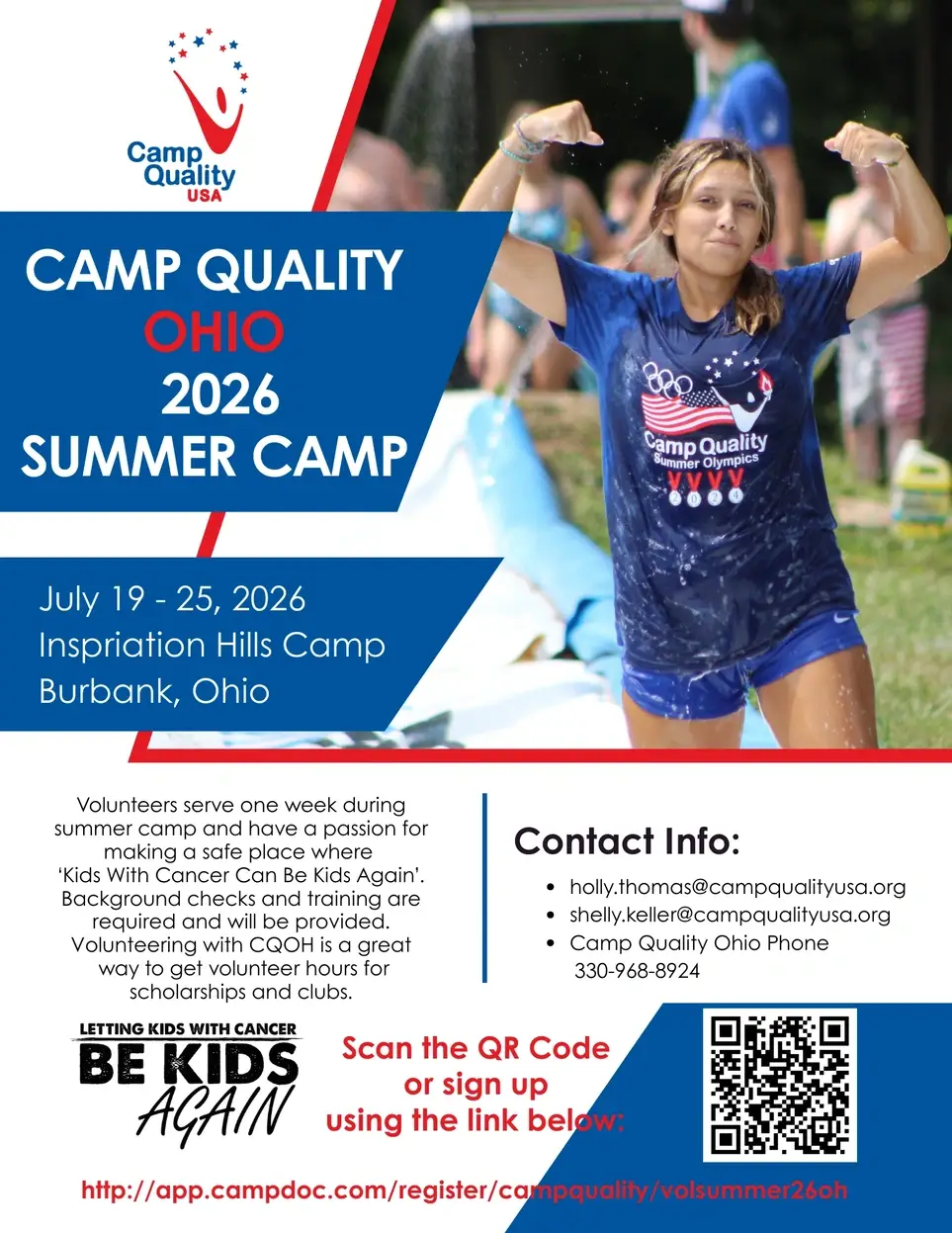 Camp Quality Ohio - Camp Volunteer - July 19-25, 2026