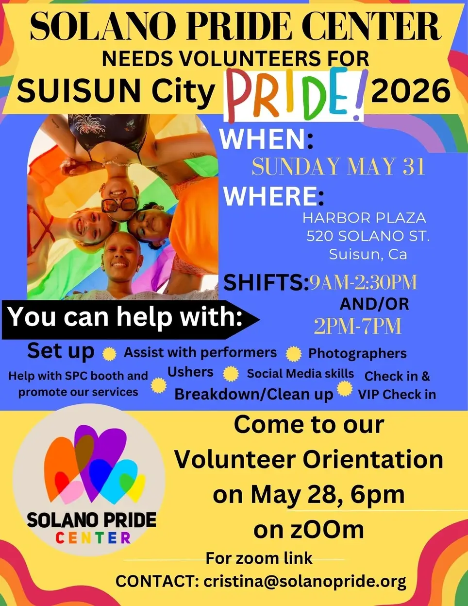 Volunteer for Pride(Solano Pride Center)
