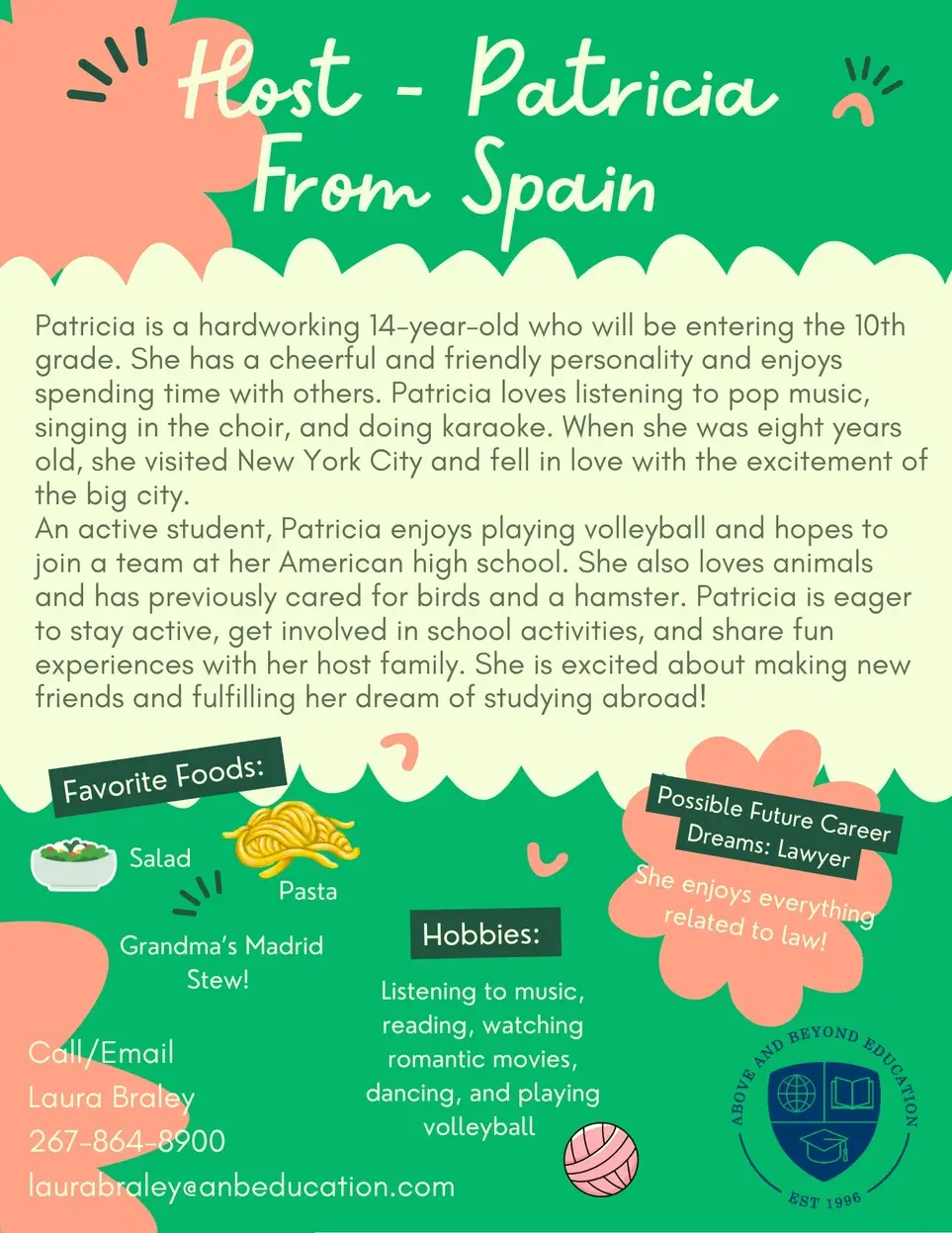 Host an International Exchange Student! - Meet Patricia, our future lawyer!