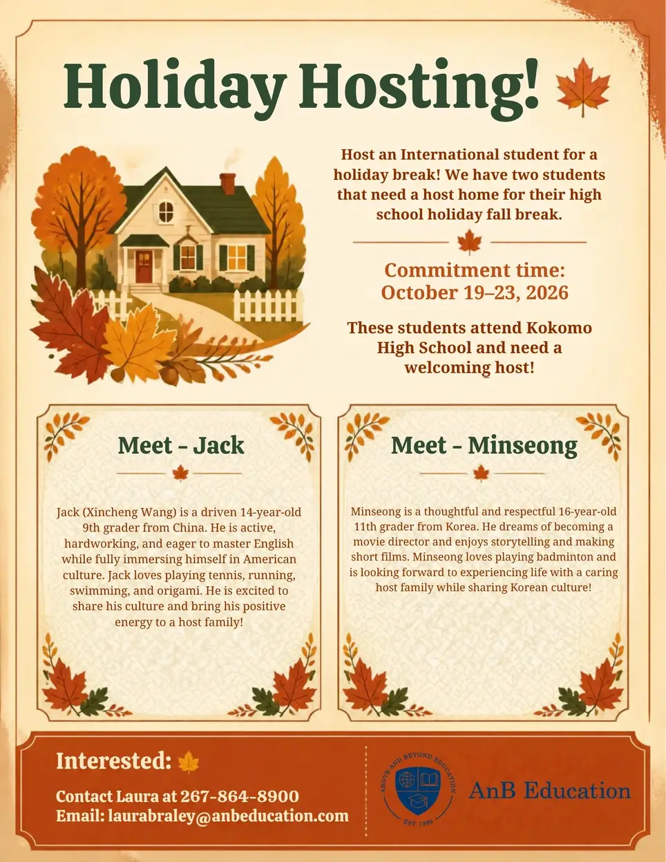 Help Your Students Connect: Fall break hosting