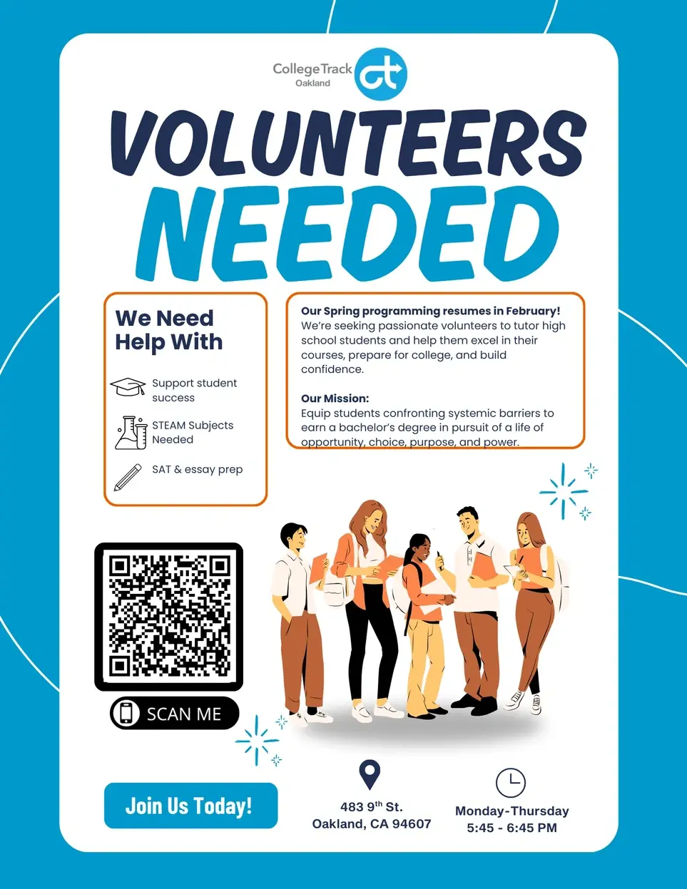 Volunteer to Tutor High School Students in Oakland!