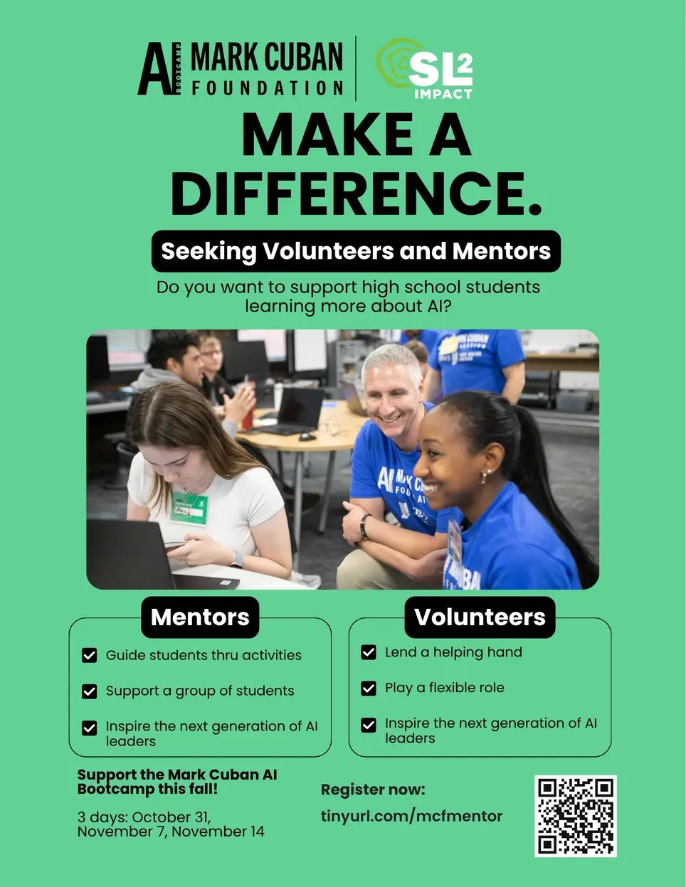 Volunteers and Mentors for AI Bootcamp Events