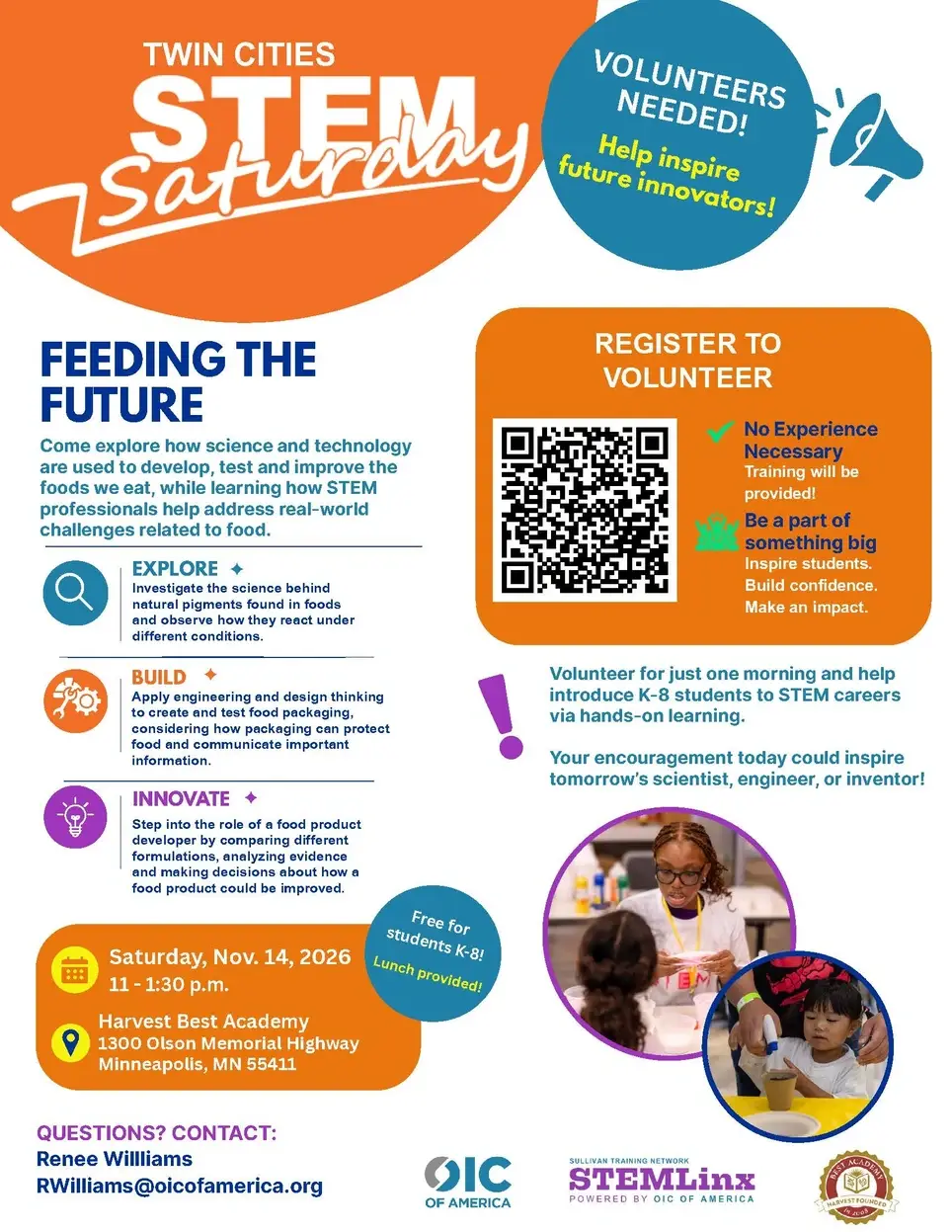 VOLUNTEERS NEEDED! Help inspire future innovators!