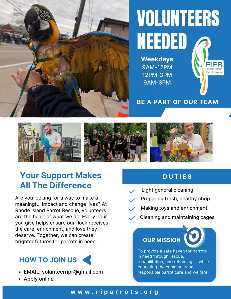 Weekday Volunteers Needed!