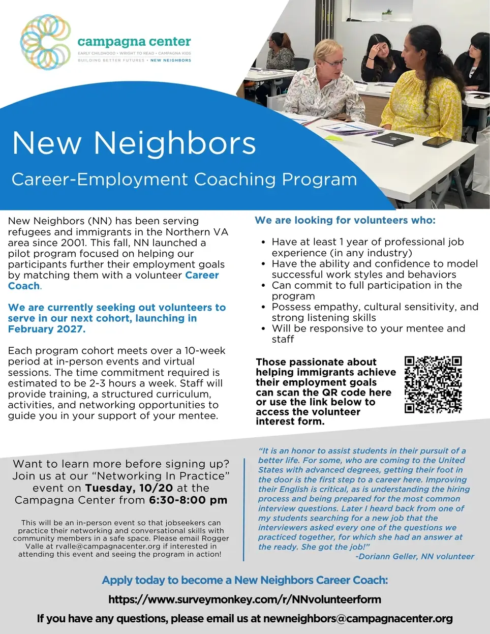 Be A Career Coach With New Neighbors!