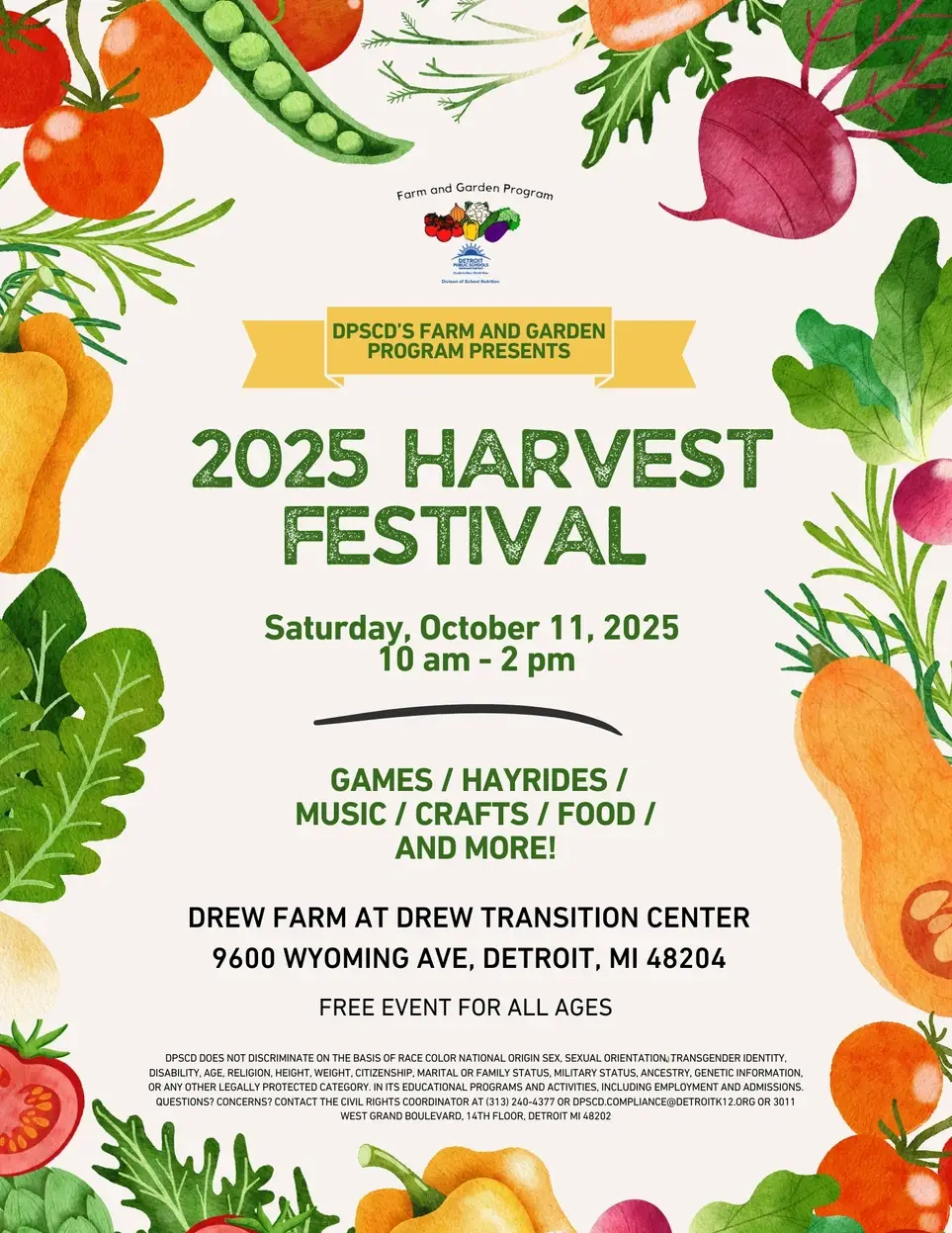Harvest Festival Volunteer for DPSCD'S Drew Farm