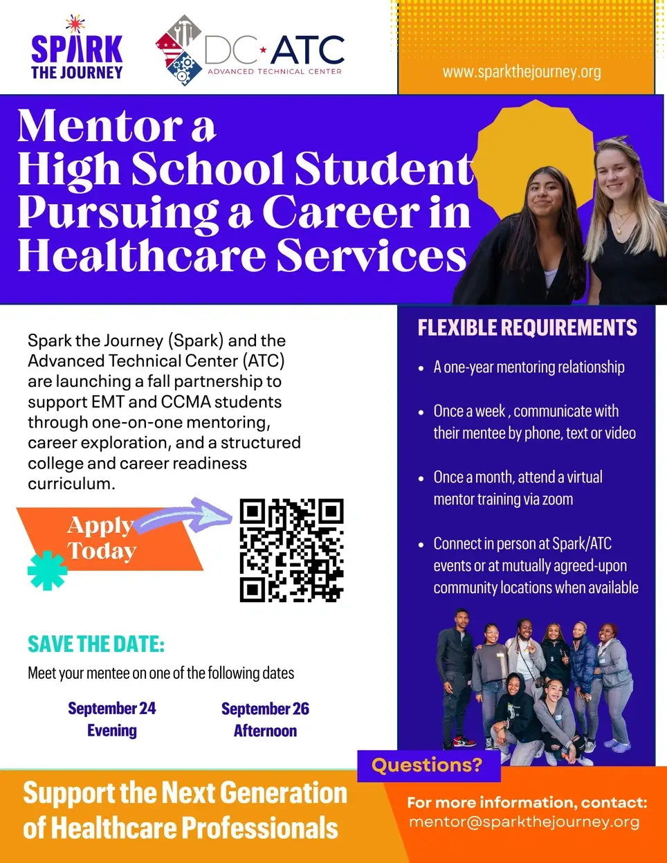 Back-to-school season is here, and Spark the Journey is looking for mentors ready to make a difference!