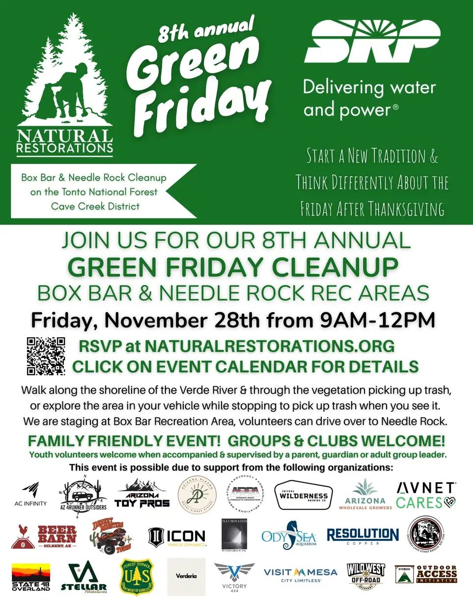 8th annual Green Friday Cleanup at Box Bar & Needle Rock Recreation Areas