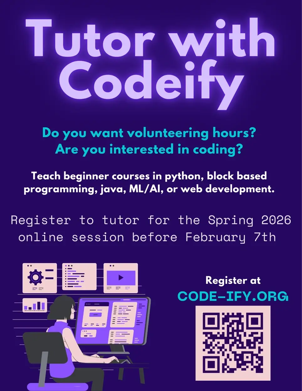 Spring 2026 Online Coding Classes - Tutors Needed
