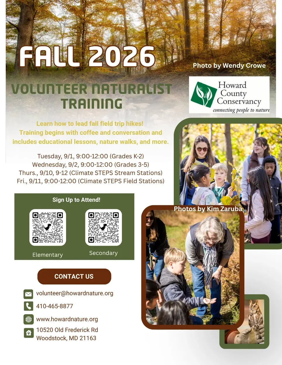 Fall Training for Volunteer Naturalists (Field Trip Hike Leaders)