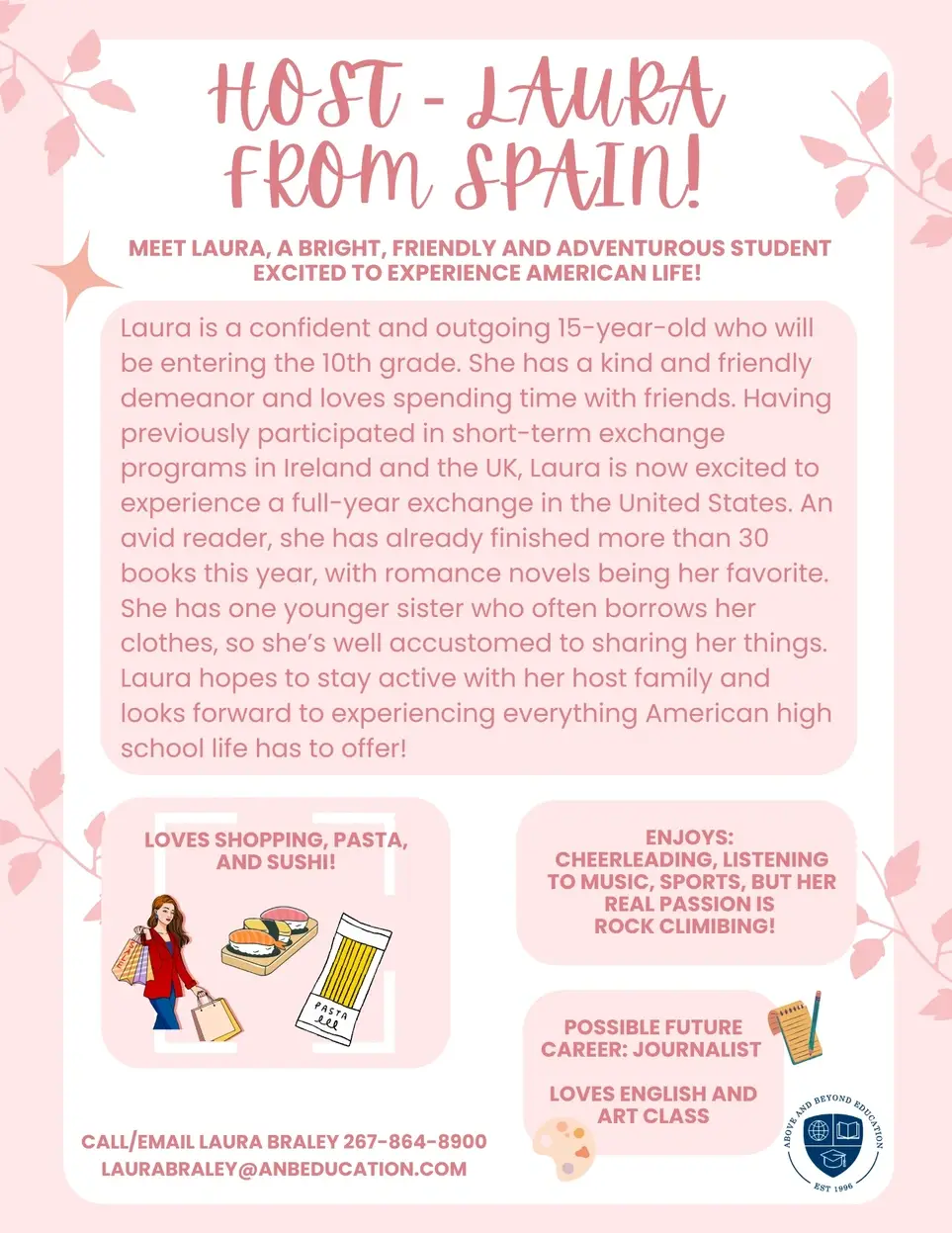 Host an International Student: Meet Laura from Spain!