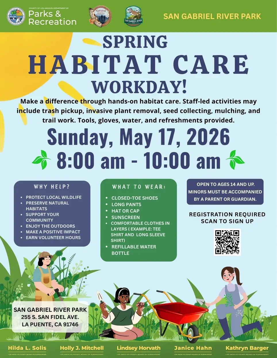 San Gabriel River Park Spring Habitat Care Workday