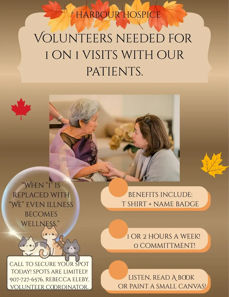 Volunteers Needed For 1 On 1 Visits! (Hospice)