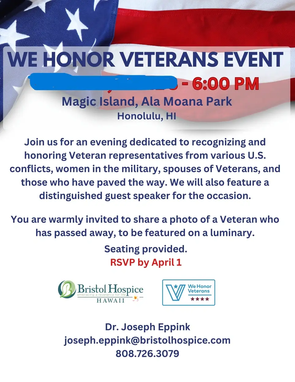 We Honor Veterans Event Preparation - Open to Ages 14 and Up!