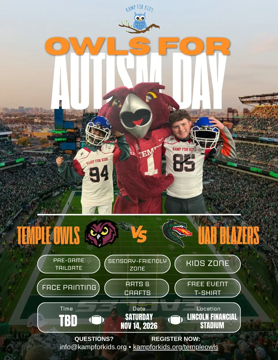 Floaters needed for "Owls for Autism" at the LINC: Free event for kids w/ Autism