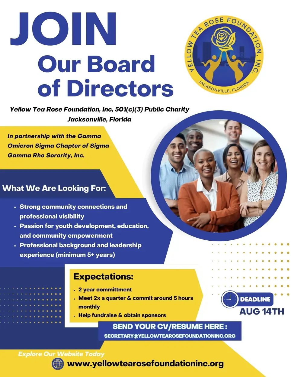 Board Members, Inaugural Board of Directors | Yellow Tea Rose Foundation, Inc.