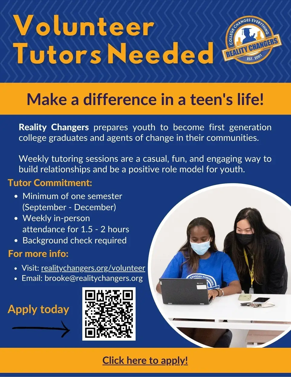 Volunteer Tutors for High School