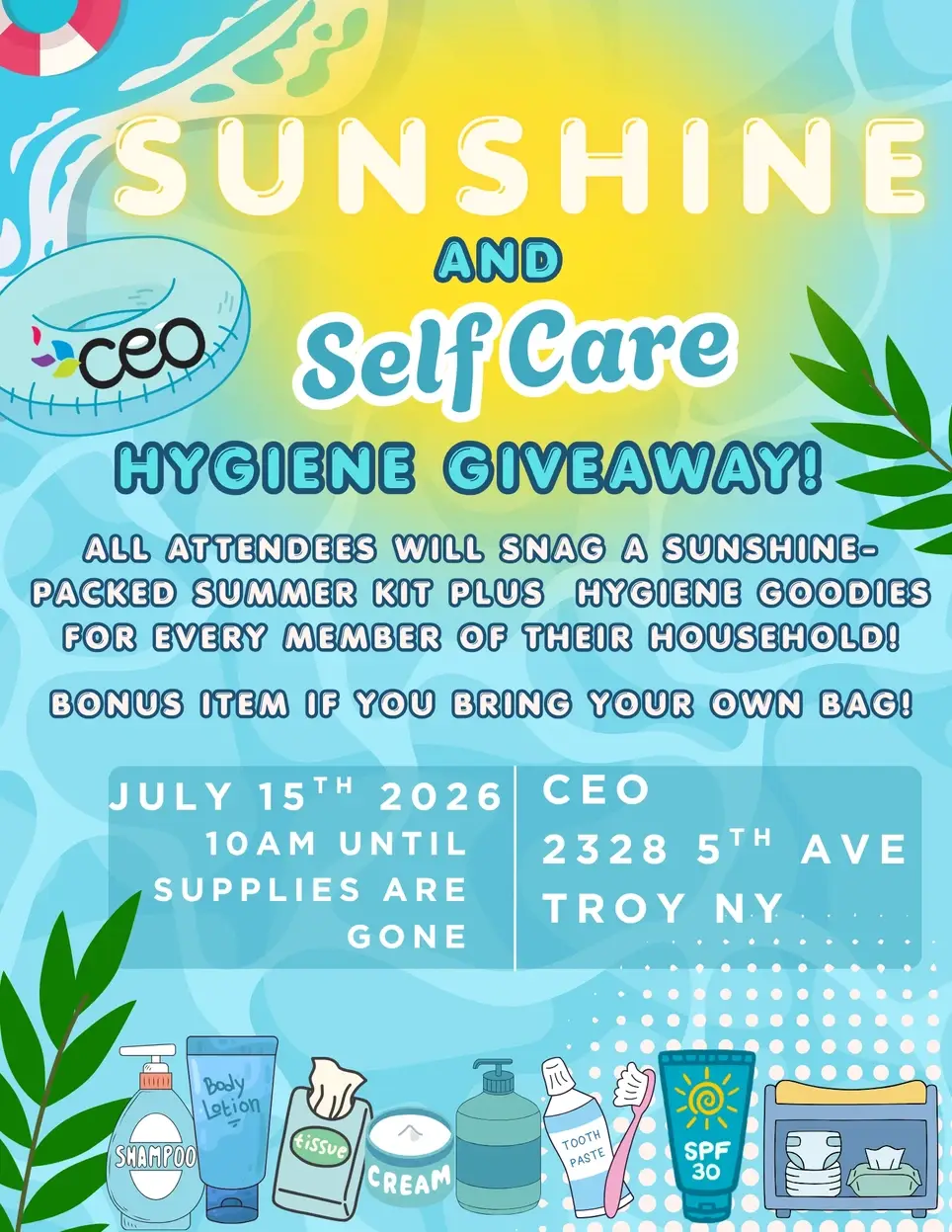 Volunteer for our Hygiene Giveaway Summer Event!
