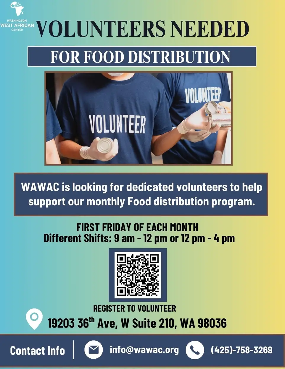 Food Distribution & Logistics Assistant: Support WAWAC’s Food Justice mission by coordinating logistics and ensuring smooth food distribution.
