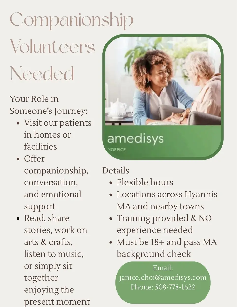 🤝 Become a Hospice Companion Volunteer 🤝