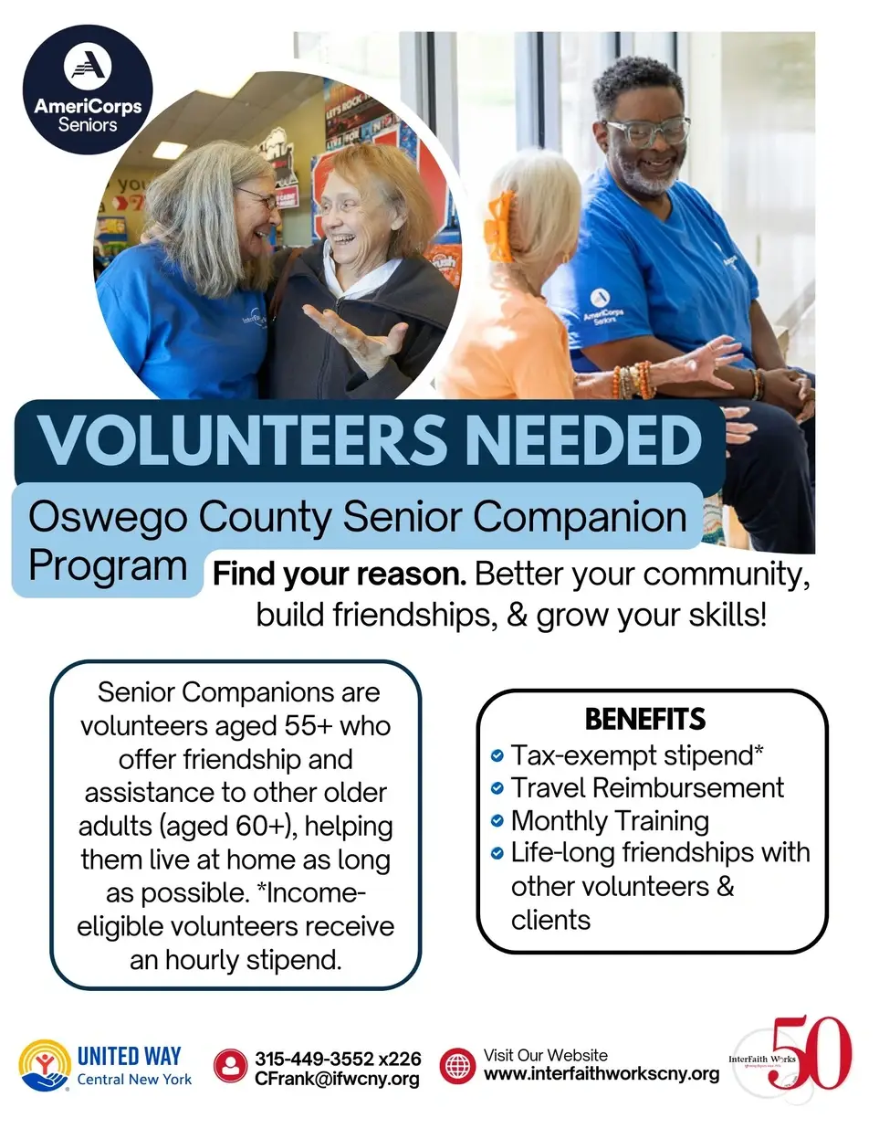 Become an Oswego County Senior Companion!