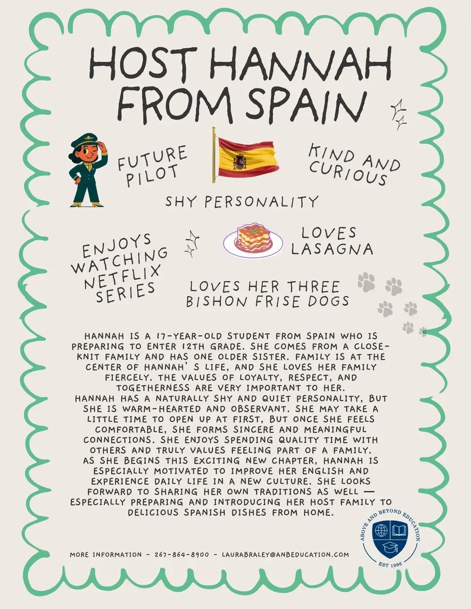 Host an International Student: Meet Hannah from Spain!