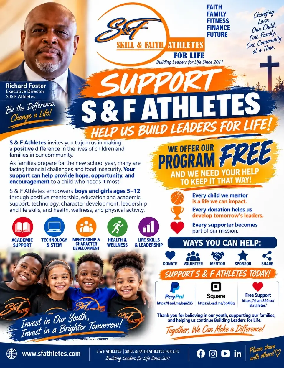 💙 HELP US KEEP S AND F ATHLETES AFTER SCHOOL MENTORING PROGRAM FREE! 💙