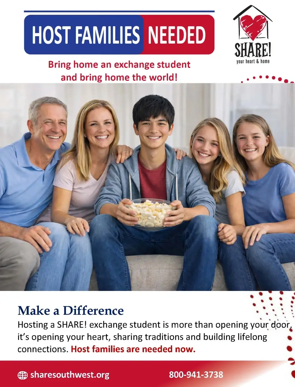 Change a student’s life and your own, through the power of cultural exchange