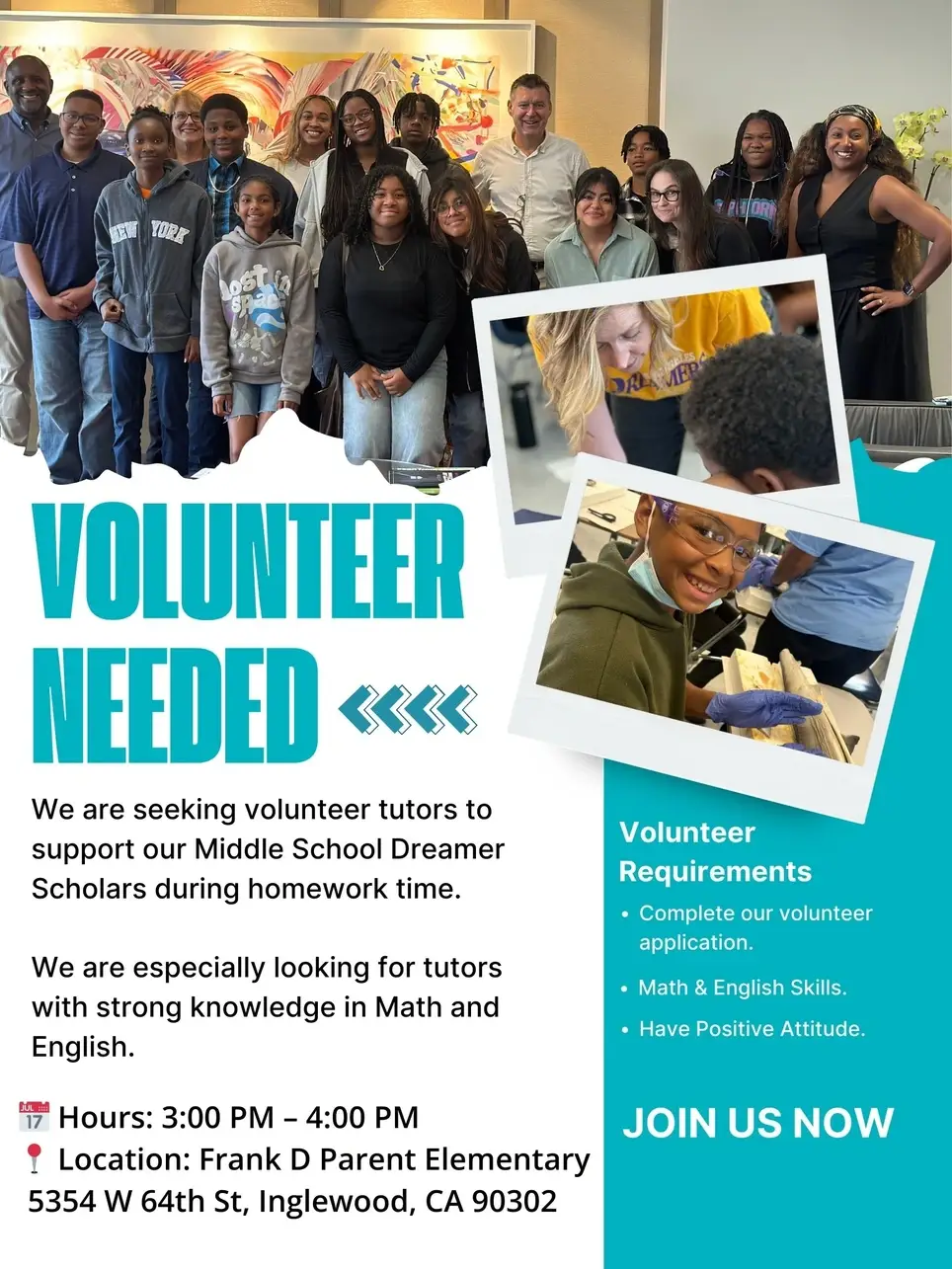 Volunteer Tutors Needed in Inglewood