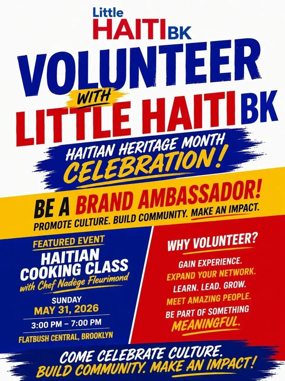 Volunteer With Little Haiti BK – Haitian Heritage Month Cultural Ambassador Opportunity! 🇭🇹